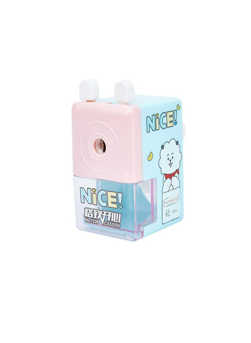 colorful nice design pencil sharpener with container for boys and girls