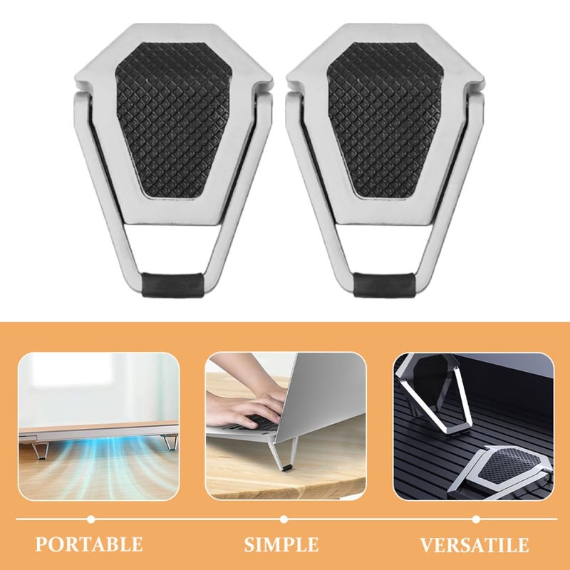 Foldable Aluminum Laptop Stand Portable Cooling Riser Holder For Notebooks Desk - Image 4