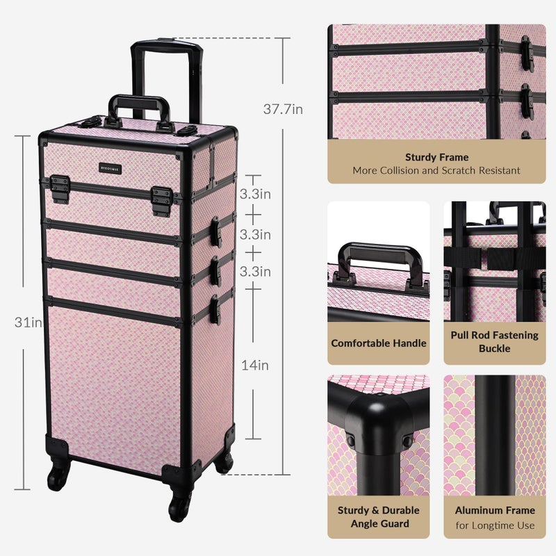BYOOTIQUE 4in1 Cosmetology Case on Wheels w/Cosmetic Storage Makeup Artist - Image 5