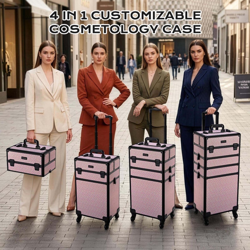 BYOOTIQUE 4in1 Cosmetology Case on Wheels w/Cosmetic Storage Makeup Artist - Image 4