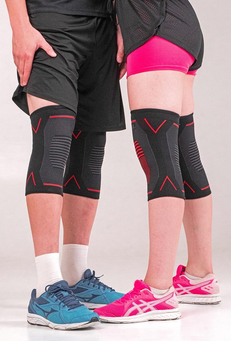 aZengear Knee Support Brace (Pair) - Compression Knee Sleeve for Joint Pain, Ligament Injury, Meniscus Tear, Arthritis, ACL, MCL, Running, Weightlifting, Squats (M) - Image 4