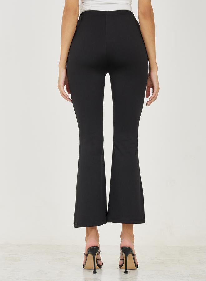 Styli High Rise Lace Insert Fit and Flare Pants  - Image 4