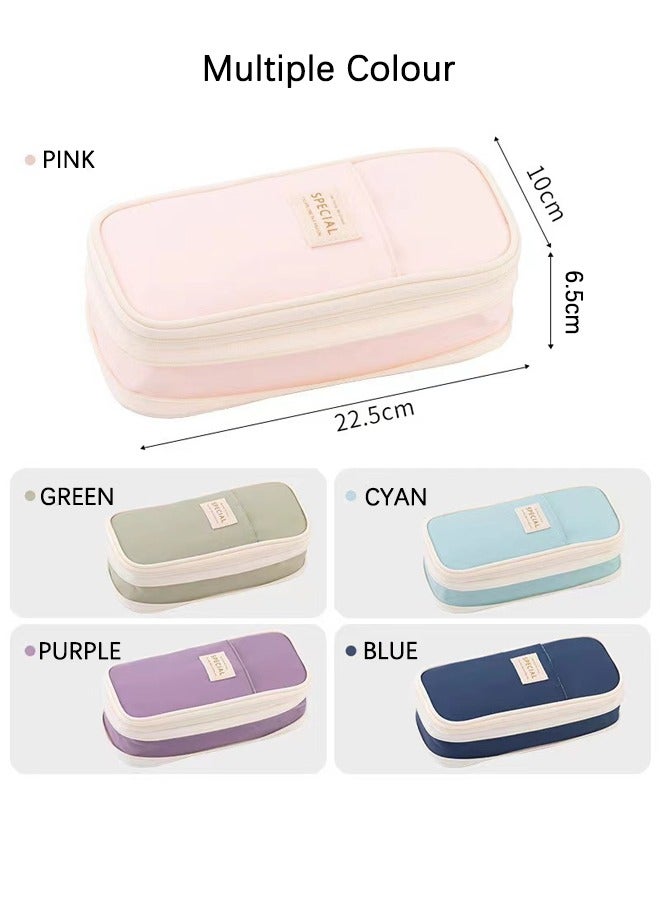 Big Capacity Pencil Case, Large Pencil Case for School Office College, Fashion Portable Storage Bag for Boys and Girls (BLUE)