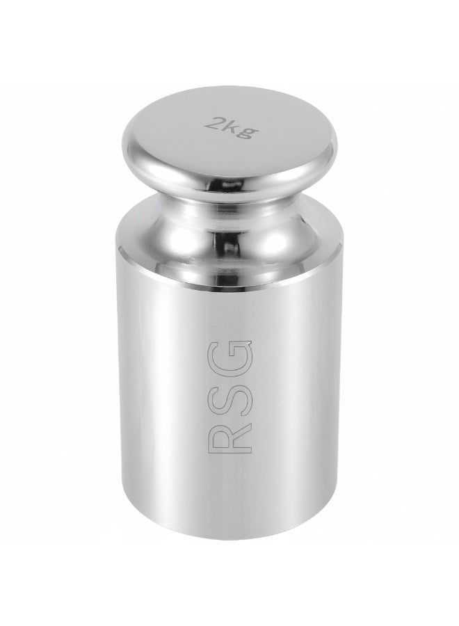 RSG وزن المعايرة RSG 2000 جرام، فئة M1 وزن معايرة عالي الدقة لميزان رقمي، فولاذ دقيق، تشطيب كروم، فضي - Image 1
