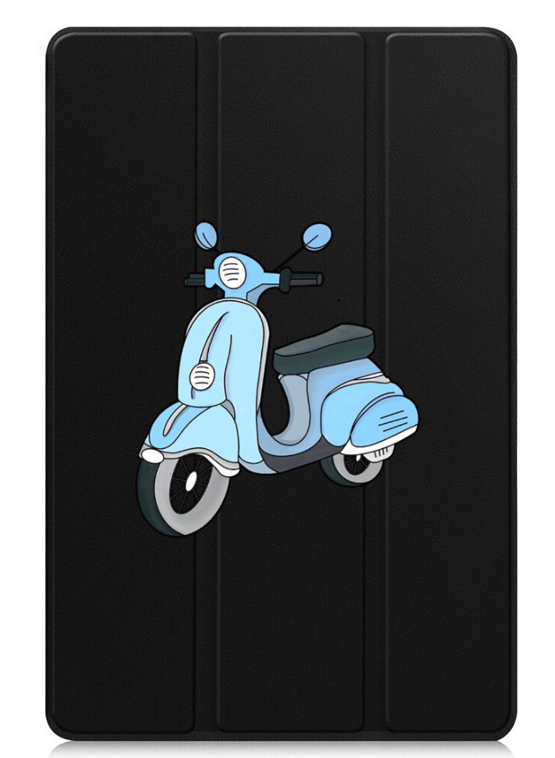 Theodor Protective Flip Case For Apple iPad mini 7th Generation (A17 Pro 2024 / Mini 6 2021 6th Generation) With Trifold Stand Auto Wake Sleep Shockproof Cover Scooter - Image 1