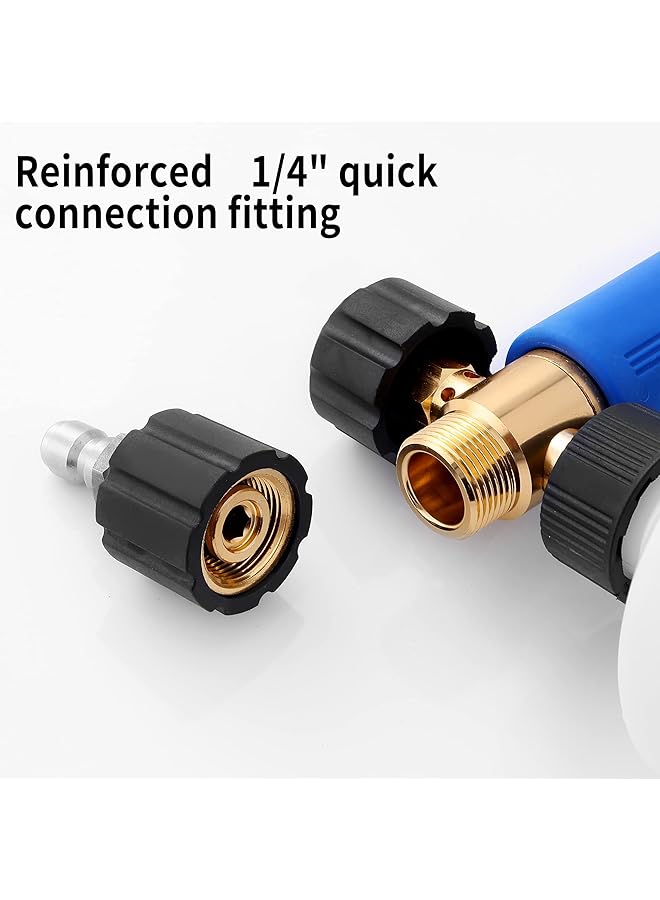 إكسفور مدفع رغوة - مسدس غسيل ضغط مع توصيل سريع 1/4 بوصة وفوهة قابلة للتعديل بخاخ غسيل السيارات زجاجة 1 لتر، احترافي يناسب معظم ملحقات الغسيل موزع رغوة (4000 رطل لكل بوصة مربعة) - Image 2
