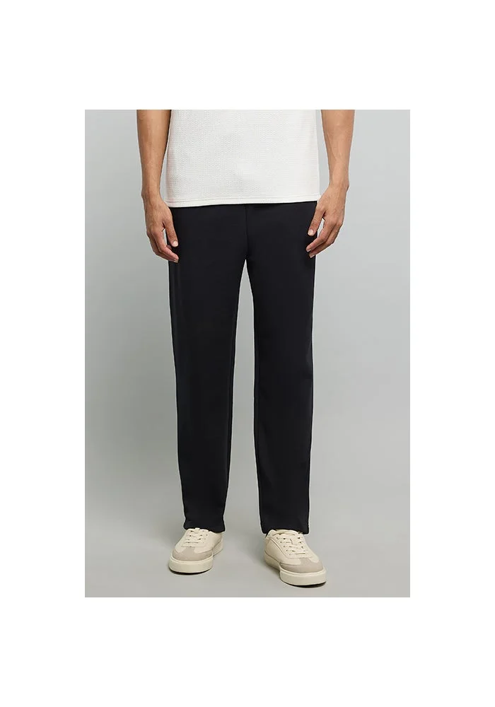 Solid Knitted Pants with Drawstring Waist