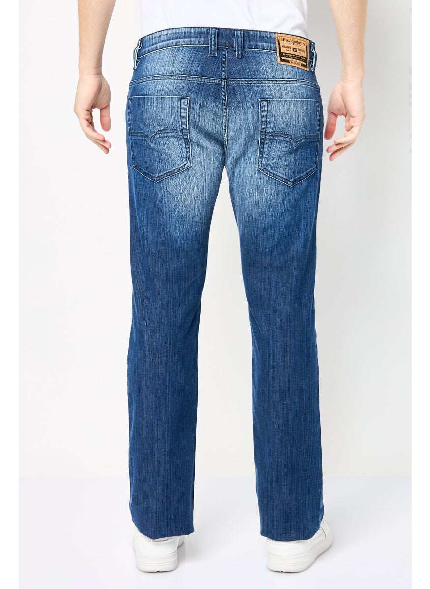 DIESEL Men Safado-X Regular Fit Washed Stretchable Jeans, Blue  - Image 3