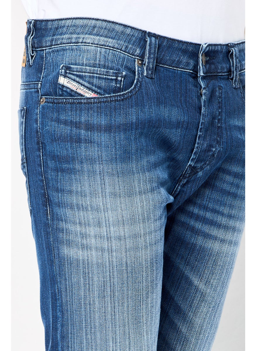 DIESEL Men Safado-X Regular Fit Washed Stretchable Jeans, Blue  - Image 4