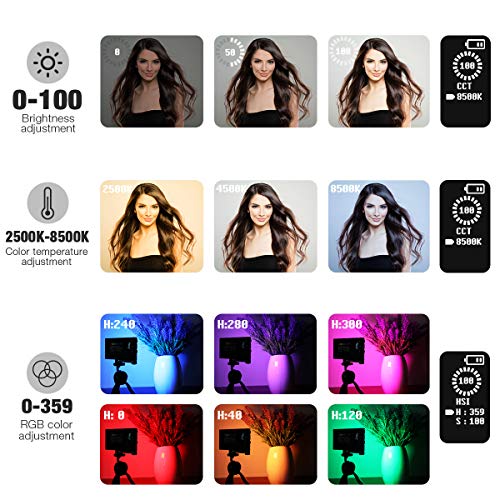 Pixel G1s RGB Video Light with APP Control, Built-in 12W Rechargeable Battery LED Camera Light, 10 Common Lighting Effects, CRI≥97 2500-8500K RGB Video Light with Aluminum Alloy Body - Image 2