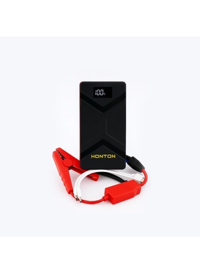 Honton Car Jump Starter 12000 Milliampere Capacity Portable Battery Powered Starter Smart Power Bank With Digital LED Screen Emergency Light And USB Ports Includes Durable Connection Cables For Cars Motorcycles And Boats - Image 3