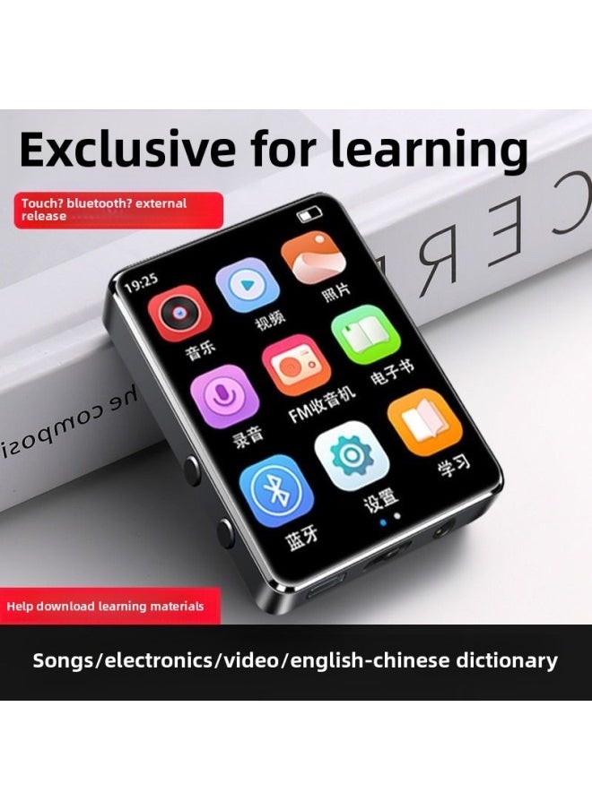 Touch Screen Mp3 Walkman Student Version Mp4 Bluetooth English-chinese Dictionary E-book P5 Novel Music Player-Color:2.5inch Full Screen [touch Screen Dictionary + Bluetooth]-Capacity:128gb-full Set Of Gifts