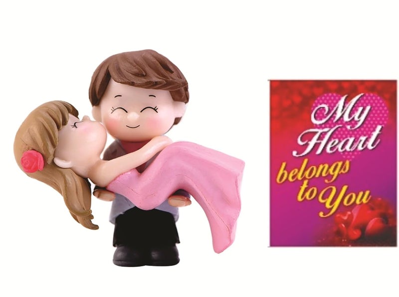Chocozone Couple Hug Resin Showpiece Couple Miniatures Romantic Gifts for Girlfriend Hug Couple Multicolor 305 x 305 cm - Image 4