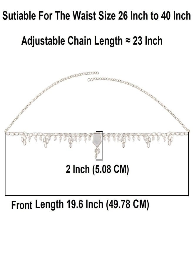 Efulgenz Indian Jewelry for Women Waist Chain Boho Retro Faux Kundan Crystal Kamarbandh Waist Belt Belly Chain Beach Body Jewelry Costume Accessories - Image 4