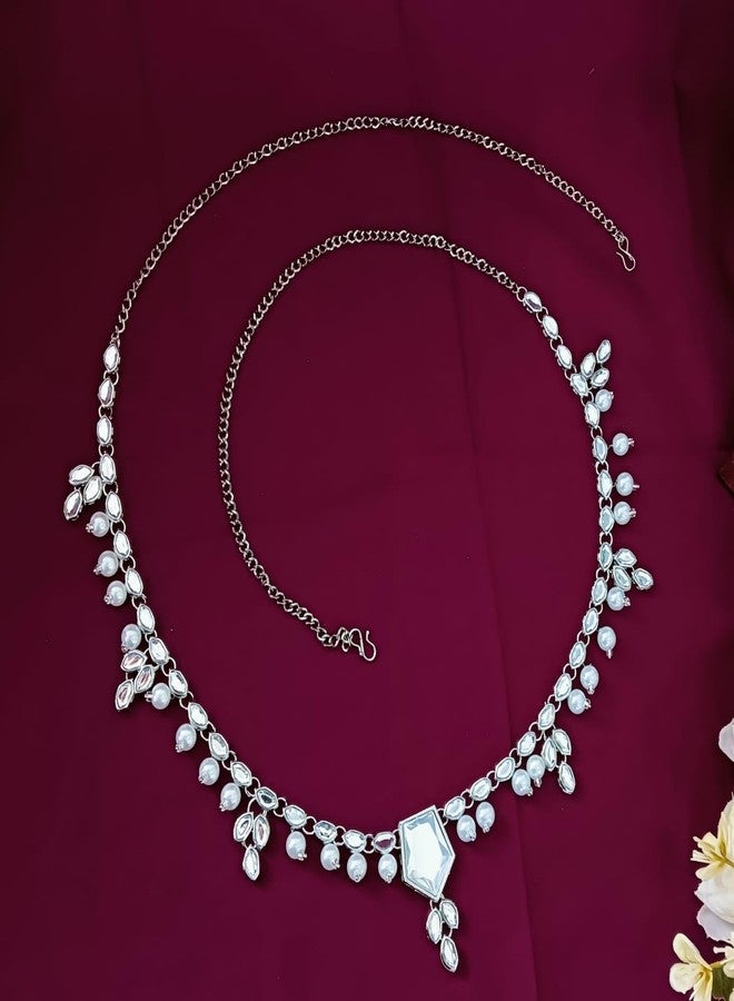 Efulgenz Indian Jewelry for Women Waist Chain Boho Retro Faux Kundan Crystal Kamarbandh Waist Belt Belly Chain Beach Body Jewelry Costume Accessories - Image 2