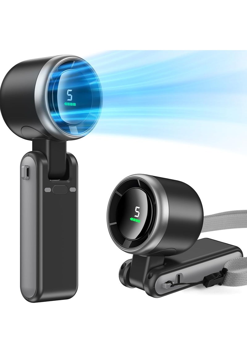 hilimse Portable Handheld Turbo Fan, 5 Gear Wind, Battery Operated,3 IN 1 Hand Fan with Air Turbo Tech Cooling Fan for Outdoor Activities, Travel, Working - Image 1