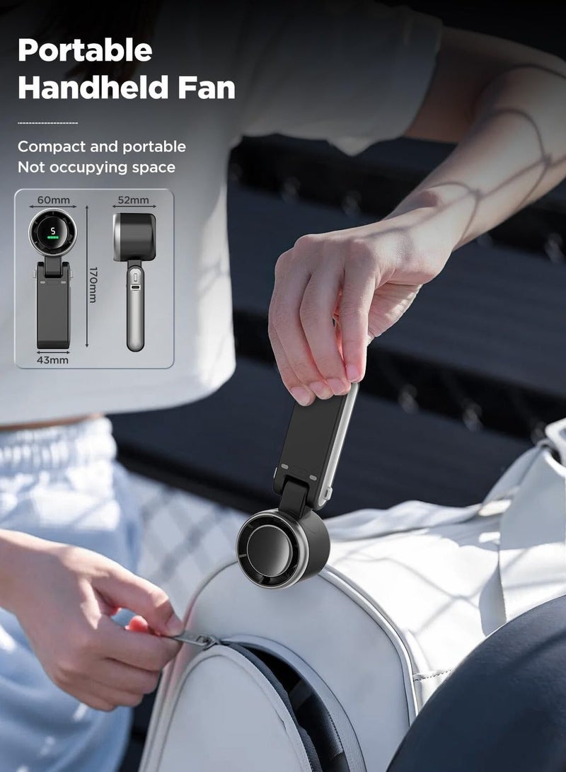 hilimse Portable Handheld Turbo Fan, 5 Gear Wind, Battery Operated,3 IN 1 Hand Fan with Air Turbo Tech Cooling Fan for Outdoor Activities, Travel, Working - Image 4