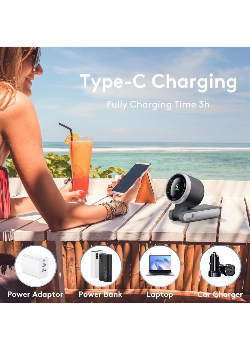 hilimse Portable Handheld Turbo Fan, 5 Gear Wind, Battery Operated,3 IN 1 Hand Fan with Air Turbo Tech Cooling Fan for Outdoor Activities, Travel, Working - Image 3