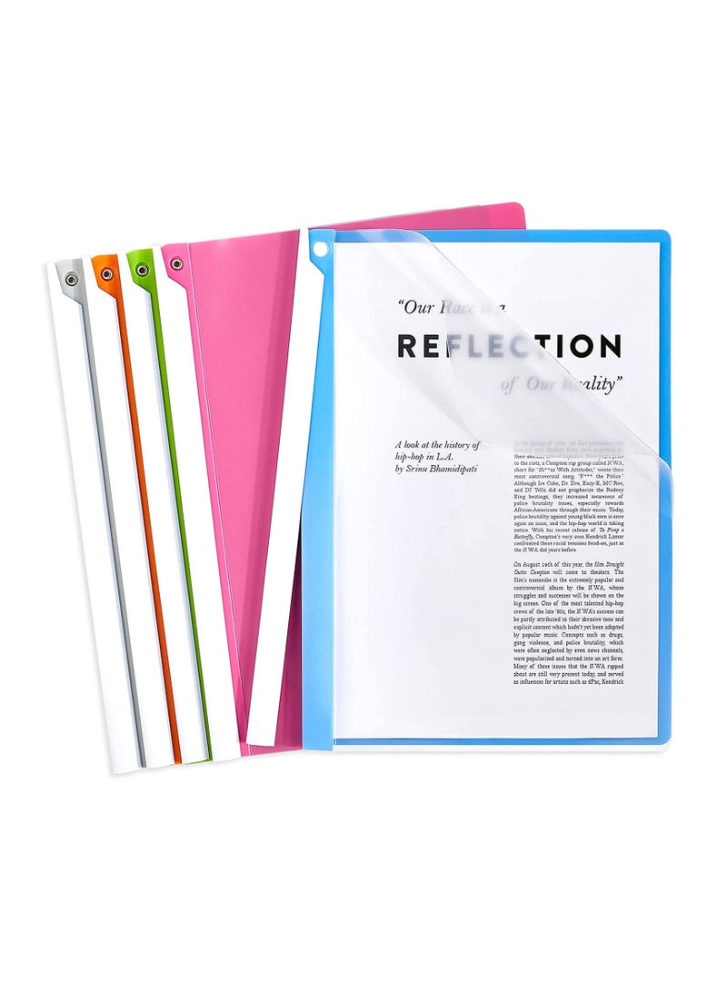 Generic 5 Pack Clear Report Covers with Rotating Bars, Plastic Report Folders for A4 Size Paper Resume Presentation File Document Organizer, 30 Sheets Capacity  - Image 1