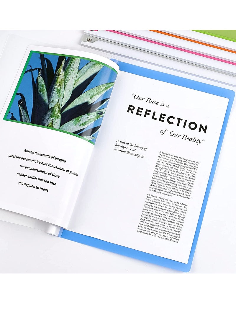 Generic 5 Pack Clear Report Covers with Rotating Bars, Plastic Report Folders for A4 Size Paper Resume Presentation File Document Organizer, 30 Sheets Capacity  - Image 4