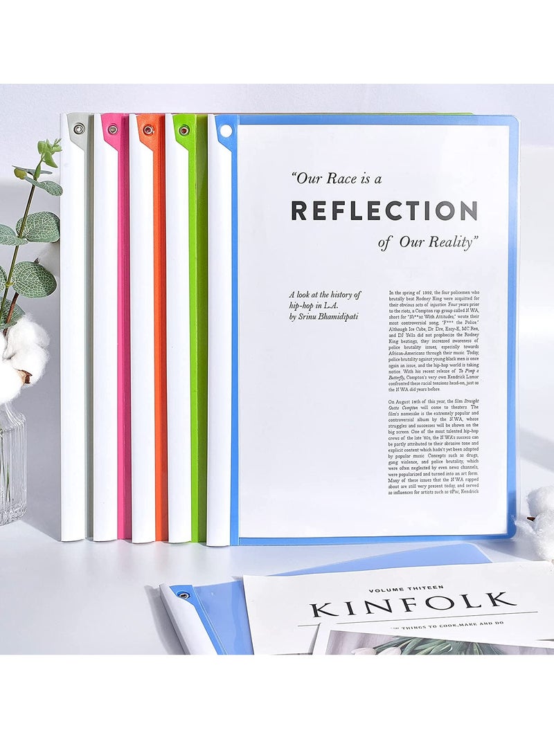 Generic 5 Pack Clear Report Covers with Rotating Bars, Plastic Report Folders for A4 Size Paper Resume Presentation File Document Organizer, 30 Sheets Capacity  - Image 2
