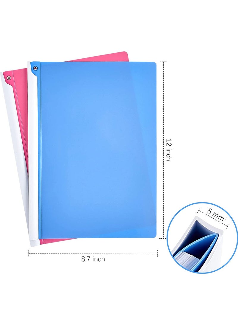 5 Pack Clear Report Covers with Rotating Bars, Plastic Report Folders for A4 Size Paper Resume Presentation File Document Organizer, 30 Sheets Capacity