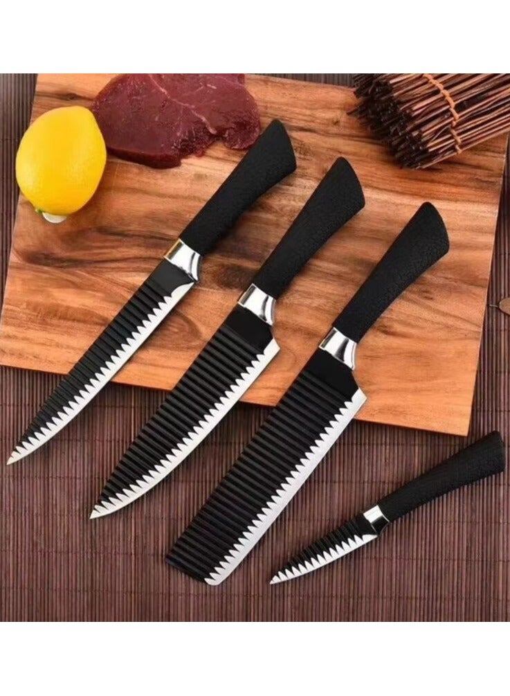 6-Piece Kitchen Knife Set with Chef Knife, Carving Knife, Cleaver Knife, Paring Knife, Scissors, and Ceramic Peeler – Sharp Blades for Cutting Meat, Vegetables, and Fruits  - Image 5