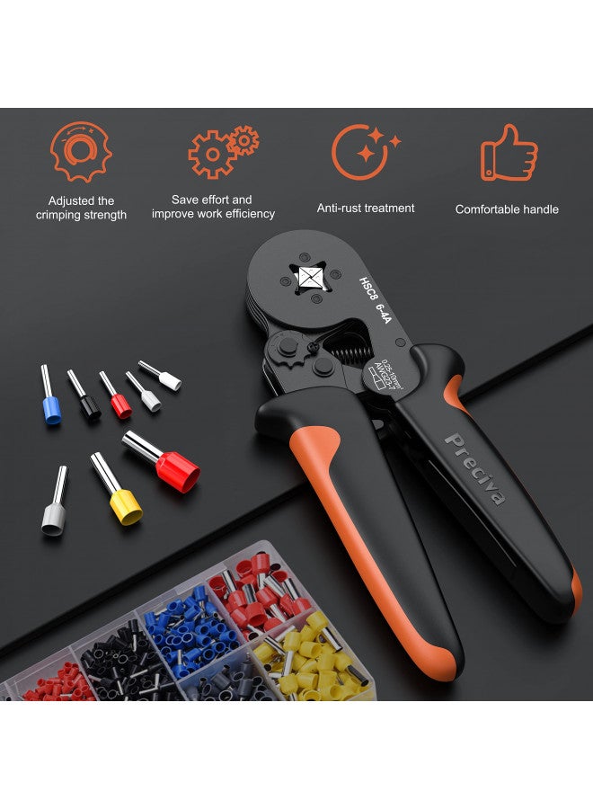 Preciva Ferrule Crimping Tool Kit with 2000PCS Wire Connectors, Preciva AWG23-7 Self-adjustable Ratchet Wire Crimping Tool Kit Crimper Plier Set 