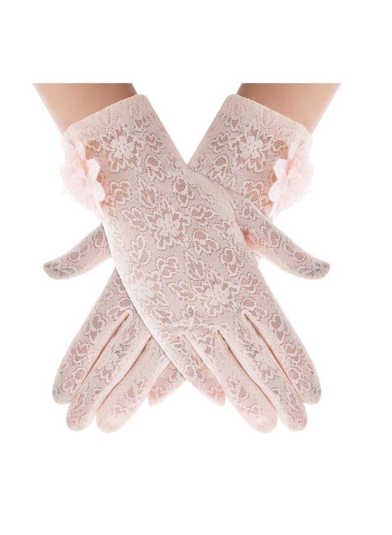 SUNSAR Vintage Floral Lace Opera Gloves, Wedding Gloves for Women, Stretchy, 1 Pair - Image 1