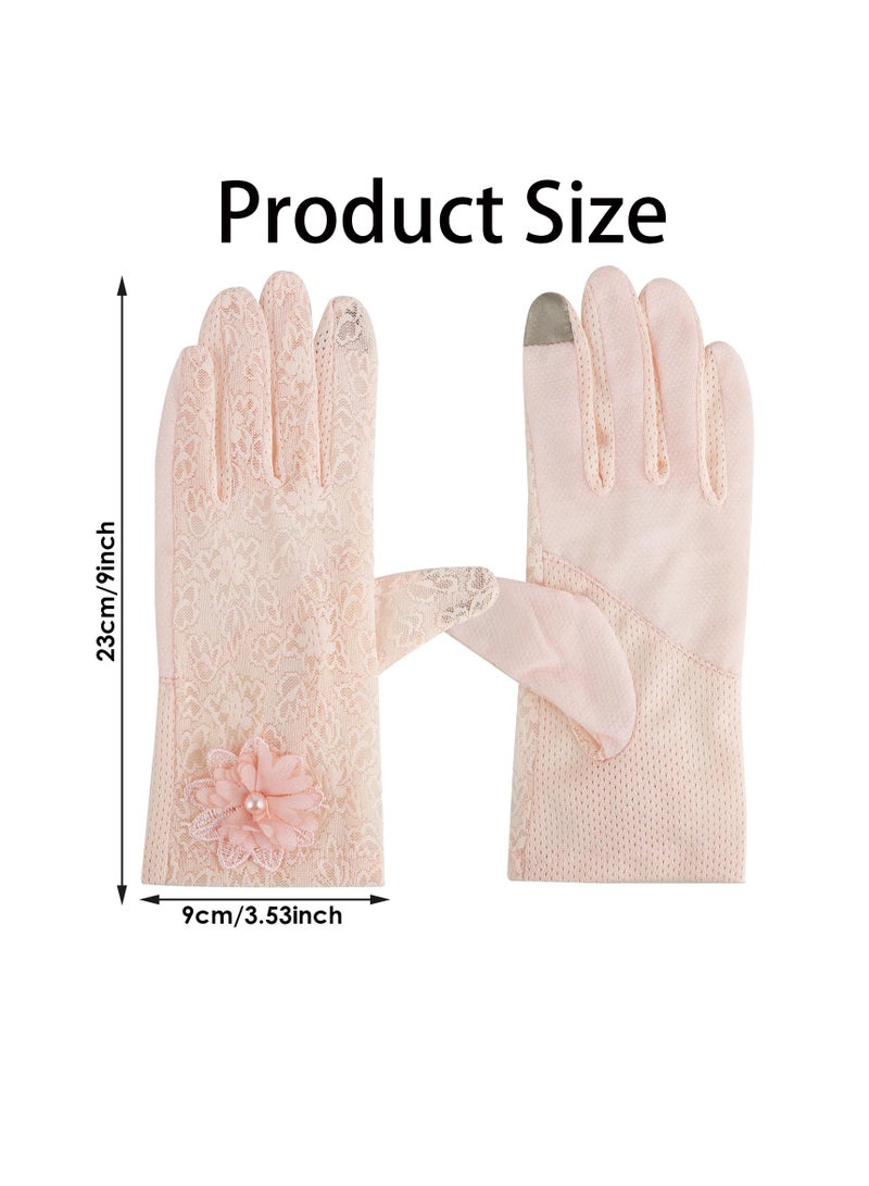 SUNSAR Vintage Floral Lace Opera Gloves, Wedding Gloves for Women, Stretchy, 1 Pair - Image 2