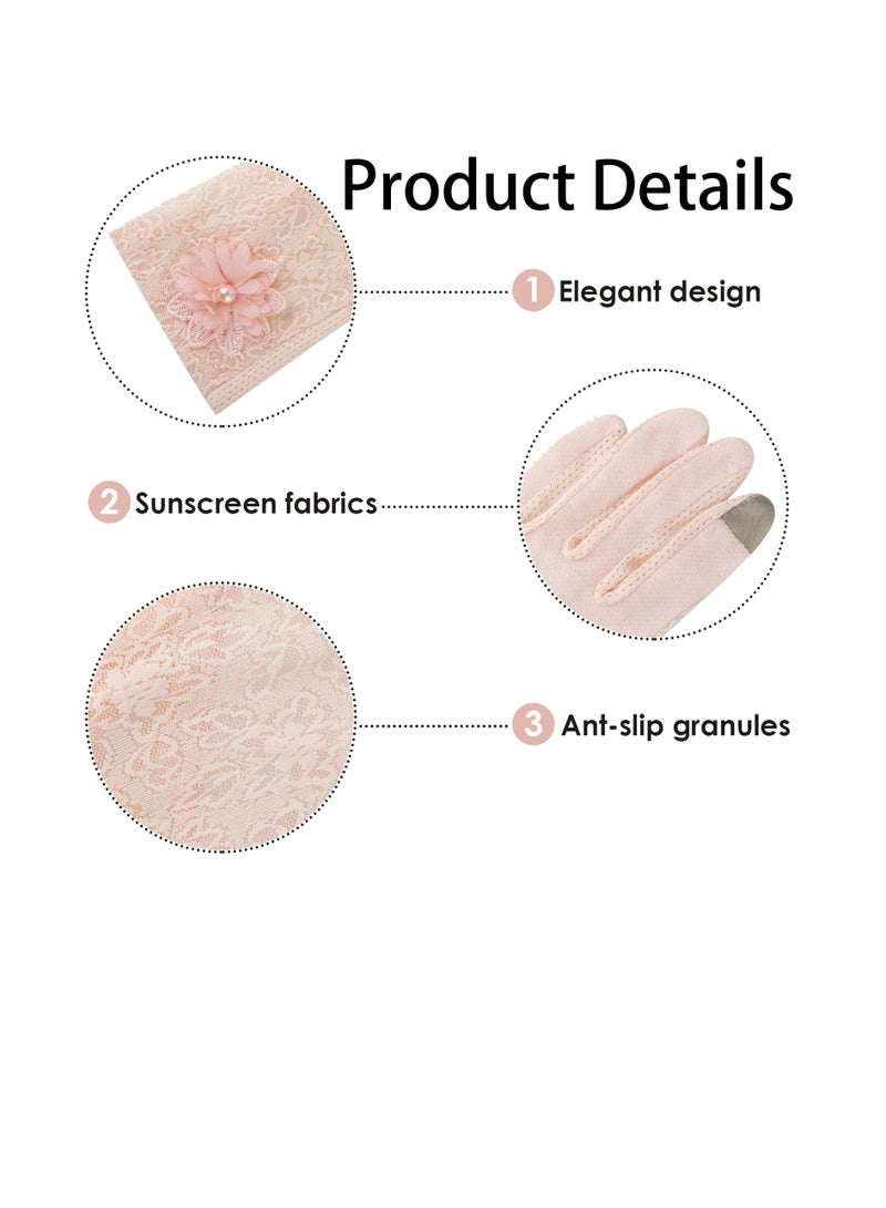 SUNSAR Vintage Floral Lace Opera Gloves, Wedding Gloves for Women, Stretchy, 1 Pair - Image 3