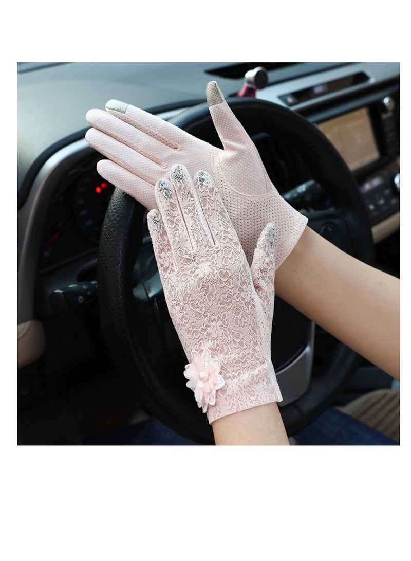 SUNSAR Vintage Floral Lace Opera Gloves, Wedding Gloves for Women, Stretchy, 1 Pair - Image 4