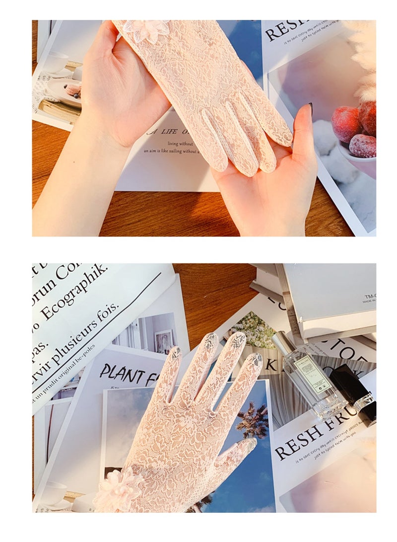 SUNSAR Vintage Floral Lace Opera Gloves, Wedding Gloves for Women, Stretchy, 1 Pair - Image 5