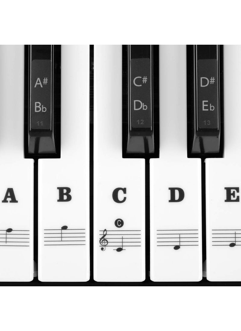 Eison Piano Stickers for Keys Eison Full Set Piano Keyboard Stickers for 8861544937 Keys Removable with Numbers Leaves No Residue Color BlackGreat Childrens Gift 