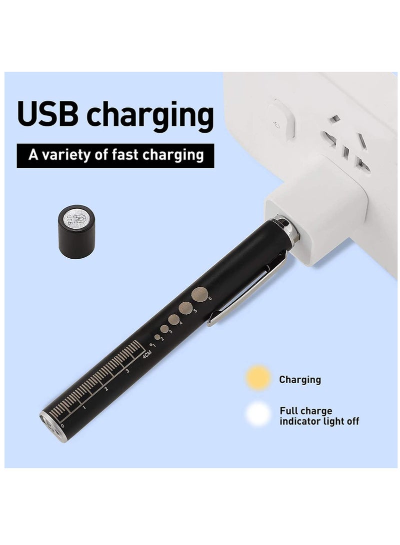 Pen Light, Diagnostic Medical Penlight,Reusable LED Penlight,for Students Doctors Nurses with 2 Light LED Sources, USB Rechargeable, Extra Warm Light Bulb, Pocket Clip (2 Pieces) - Image 3
