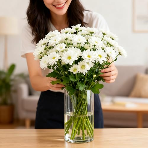 Brajttt 12pcs Thick Glass Cylinder Vase 6 Inch – Clear Glass Flower Vase & Floating Candle Holders for Centerpieces,Cylinder Vases Bulk Weighted Base for Wedding, Home & Dining Table Décor Gift - Image 4