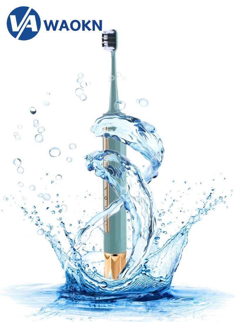 WAOKN - Rechargeable Sonic Electric Toothbrush High-frequency Vibration IPX8 Waterproof Power Toothbrush 5 Modes Adjustable and Smart Electric Toothbrush with 4 Detachable Brush Heads and 1 Wall Hanging Box - Image 1