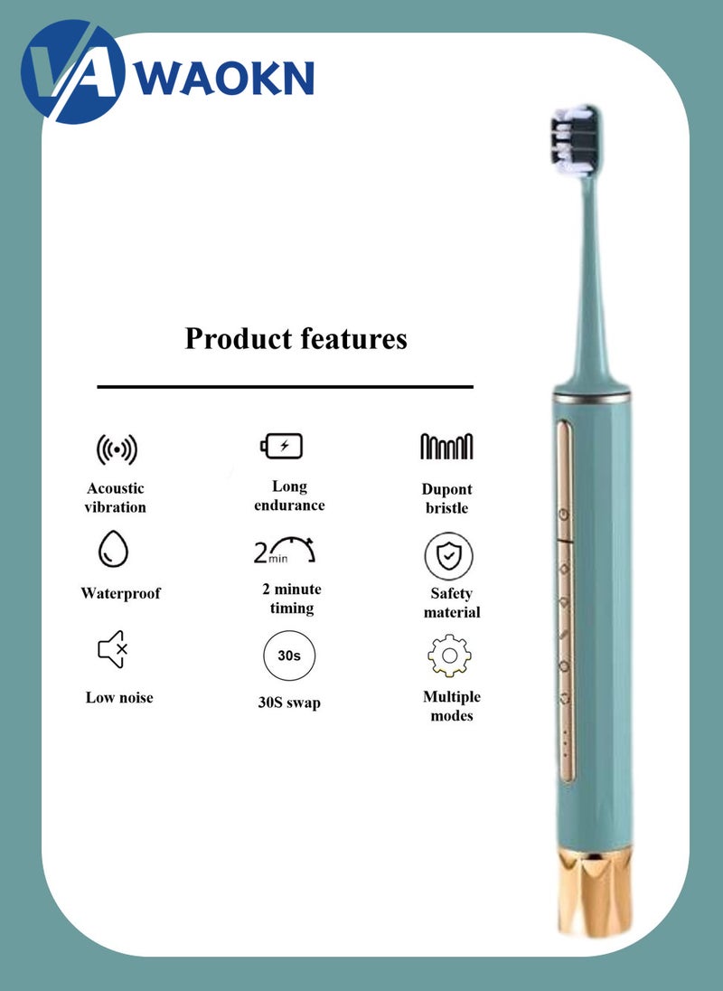 WAOKN - Rechargeable Sonic Electric Toothbrush High-frequency Vibration IPX8 Waterproof Power Toothbrush 5 Modes Adjustable and Smart Electric Toothbrush with 4 Detachable Brush Heads and 1 Wall Hanging Box - Image 1