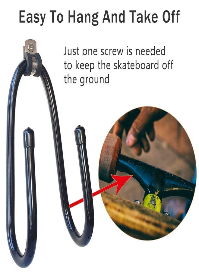 RUZUO Skateboard Wall Hanger Skateboard Wall Mount Skateboard Hanger, Skateboard Longboard Rack Wall Mount, Flexible Hanger Skate Board Holder-Lengthen - Image 4
