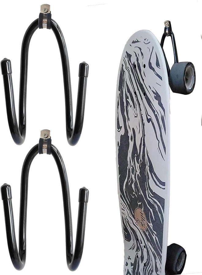 RUZUO Skateboard Wall Hanger Skateboard Wall Mount Skateboard Hanger, Skateboard Longboard Rack Wall Mount, Flexible Hanger Skate Board Holder-Lengthen - Image 1