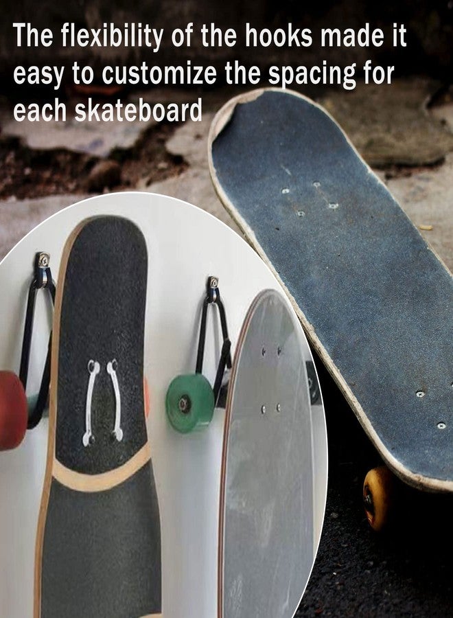 RUZUO Skateboard Wall Hanger Skateboard Wall Mount Skateboard Hanger, Skateboard Longboard Rack Wall Mount, Flexible Hanger Skate Board Holder-Lengthen - Image 3