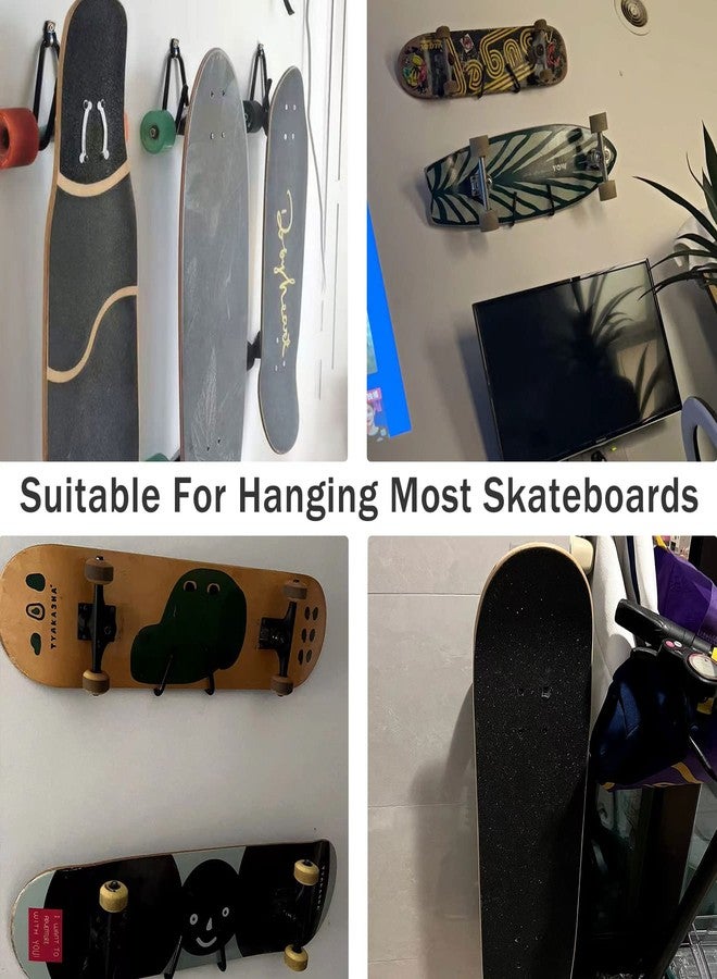 RUZUO Skateboard Wall Hanger Skateboard Wall Mount Skateboard Hanger, Skateboard Longboard Rack Wall Mount, Flexible Hanger Skate Board Holder-Lengthen - Image 2