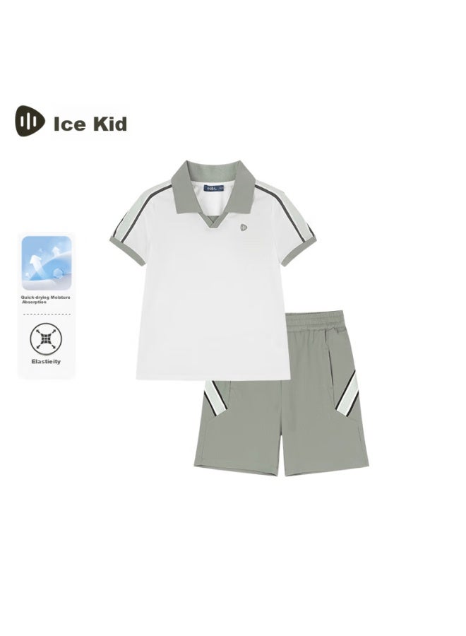 Souhait Boys' Quick-dry Shorts And Short-sleeve Top Set, Summer Children's Two-piece Outfit - Image 1