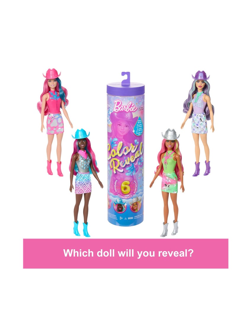 Barbie دمية الموضة ذات اللون المتغير وإكسسوارات مع 6 مفاجآت، سلسلة نجمة الديسكو مع لمعان معدني وبلوزة متغيرة اللون 1 قطعة (قد تختلف الأنماط) - Image 3