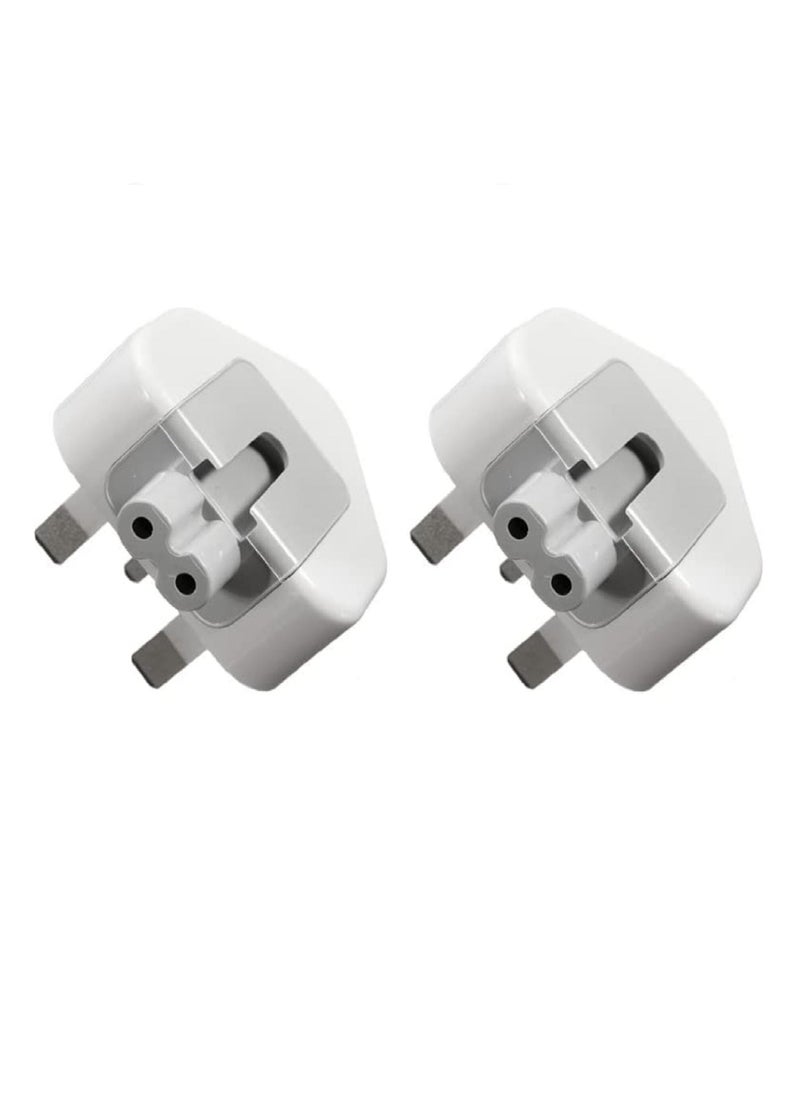 Ntech - Ntech Pack Of 2 UK Plug Duckhead Power Adapter with FUSE For All MacBook's USB-C Power Adapters MagSafe and MagSafe 2 Power Adapters 10W 12W Replacement UK 3 Pin AC Power Adapter - Image 1