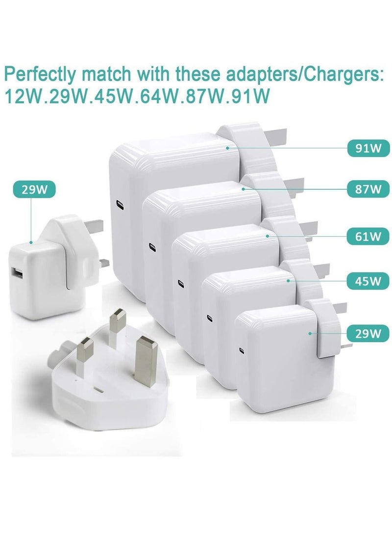 Ntech - Ntech Pack Of 2 UK Plug Duckhead Power Adapter with FUSE For All MacBook's USB-C Power Adapters MagSafe and MagSafe 2 Power Adapters 10W 12W Replacement UK 3 Pin AC Power Adapter - Image 1
