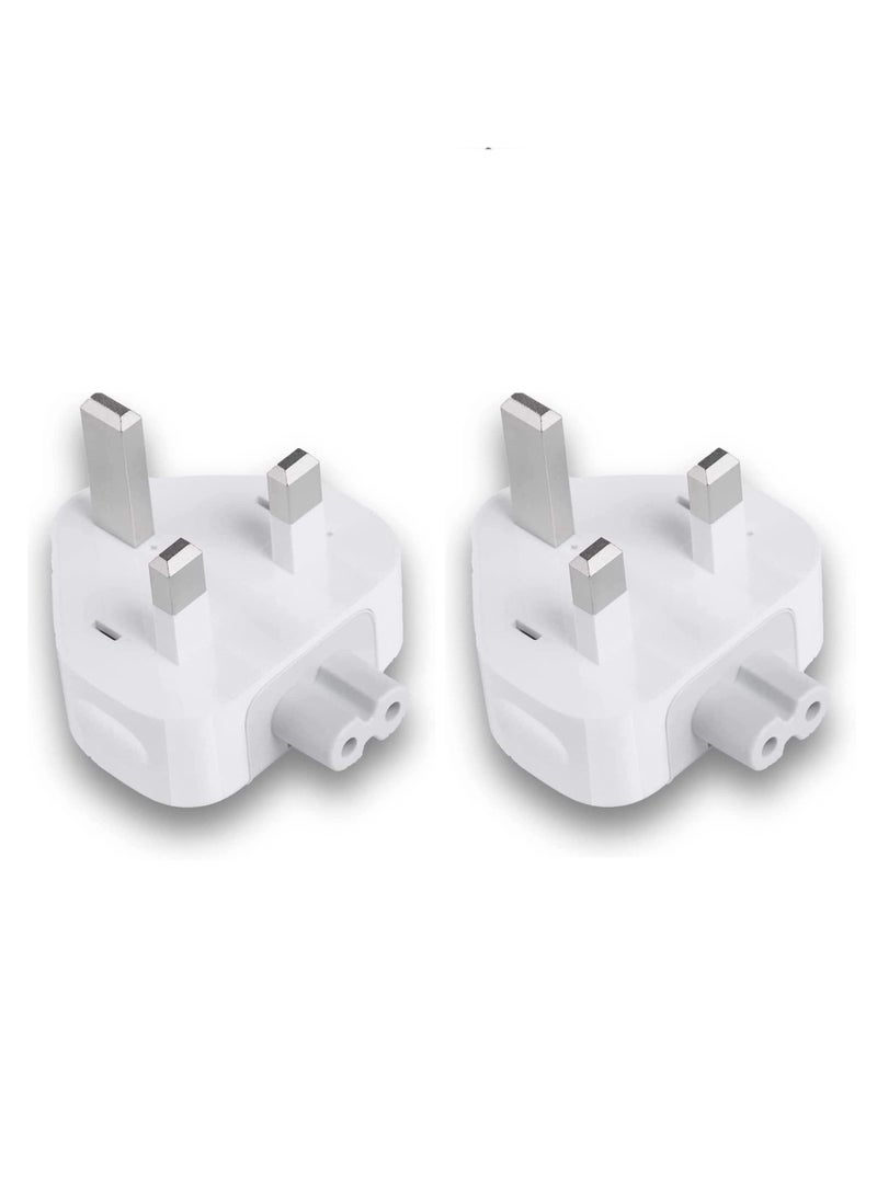 Ntech - Ntech Pack Of 2 UK Plug Duckhead Power Adapter with FUSE For All MacBook's USB-C Power Adapters MagSafe and MagSafe 2 Power Adapters 10W 12W Replacement UK 3 Pin AC Power Adapter - Image 1