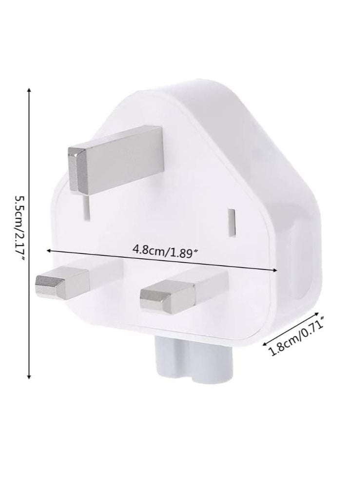 Ntech - Ntech Pack Of 2 UK Plug Duckhead Power Adapter with FUSE For All MacBook's USB-C Power Adapters MagSafe and MagSafe 2 Power Adapters 10W 12W Replacement UK 3 Pin AC Power Adapter - Image 1