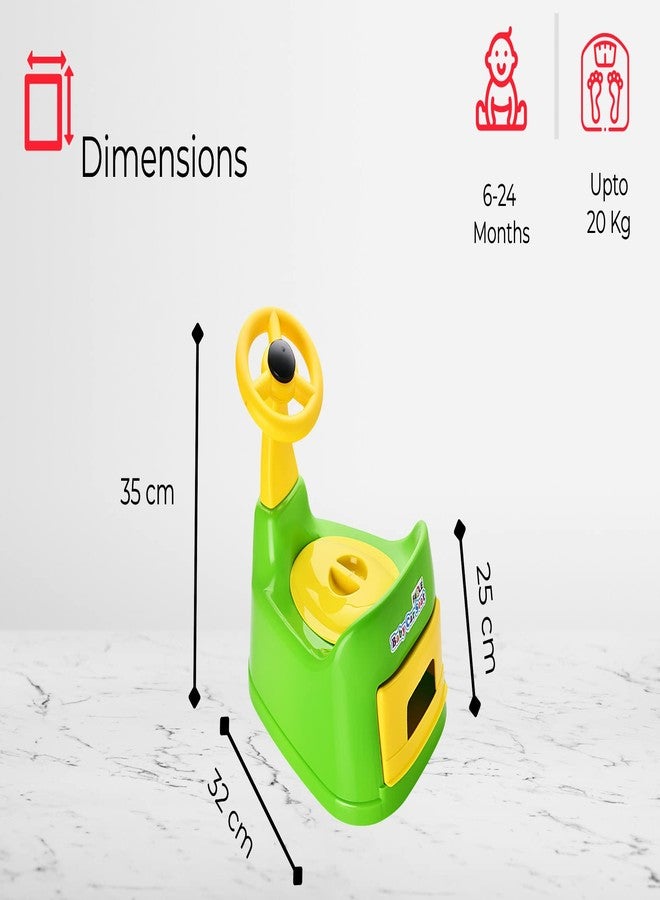 نابيا مقعد/كرسي تدريب على استخدام المرحاض على شكل سيارة من نابيا مع صينية قابلة للإزالة وغطاء قابل للإغلاق ودعم عالي للظهر للأطفال الصغار من الأولاد والبنات (من عمر 7 أشهر إلى سنتين) (أخضر) - Image 3