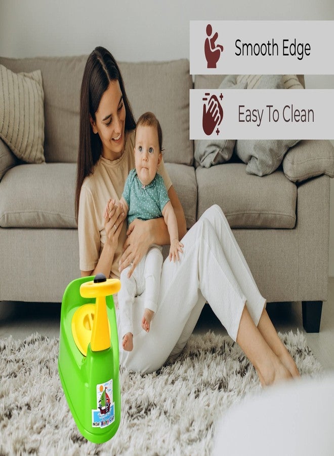 نابيا مقعد/كرسي تدريب على استخدام المرحاض على شكل سيارة من نابيا مع صينية قابلة للإزالة وغطاء قابل للإغلاق ودعم عالي للظهر للأطفال الصغار من الأولاد والبنات (من عمر 7 أشهر إلى سنتين) (أخضر) - Image 4